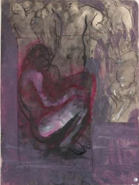 Auguste Rodin. Dans la m... vers 1880 Crayon, plume et encre, lavis d’encre et gouache sur papier, collé sur un papier Via Musée Rodin