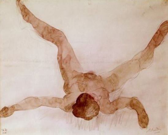 Auguste Rodin. Nude female lying on her back