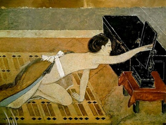 Balthus. Japanese girl with a black mirror 1967