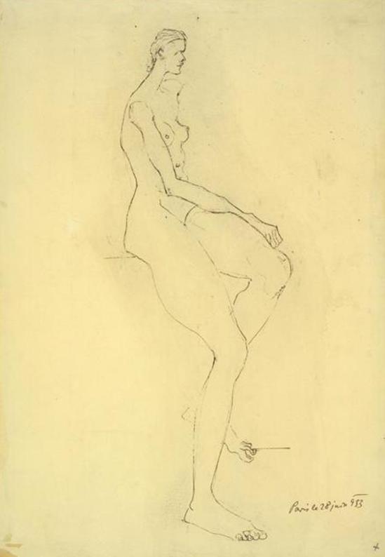 Brassaï. Femme assise 1933. Encre sur papier. Via RMN