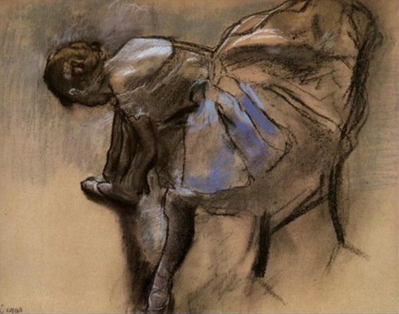 Edgar Degas. Seated Dancer Tying Her Slipper 1880