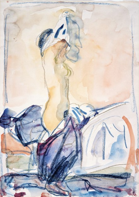 Edward Munch - Modèle se déshabillant - 1924 - Aquarelle
