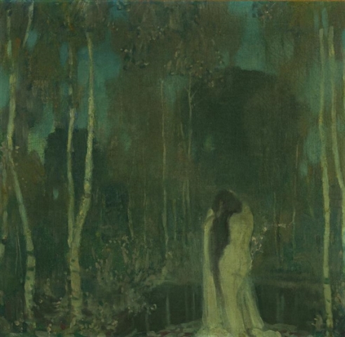 Edward Steichen. Nymphe by a lake 1898. Via mutualart