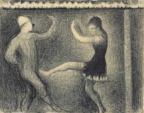 Georges Seurat.  Pierrot et Colombine  1887-1888