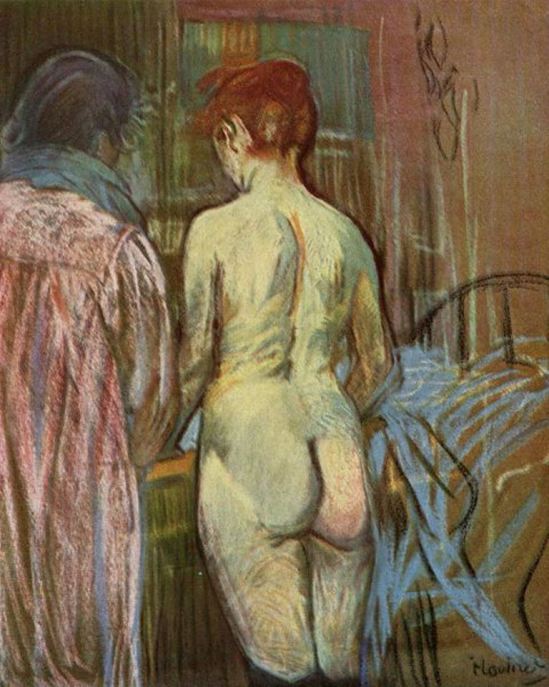 Henri de Toulouse-Lautrec. Deux femmes. Pastel on cardboard