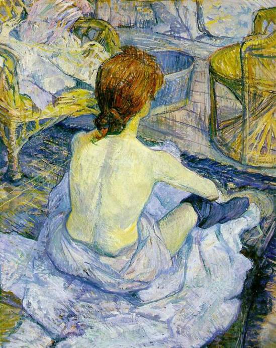 Henri de Toulouse-Lautrec.La toilette (rousse).Huile sur carton 67cm x 54cm 1896