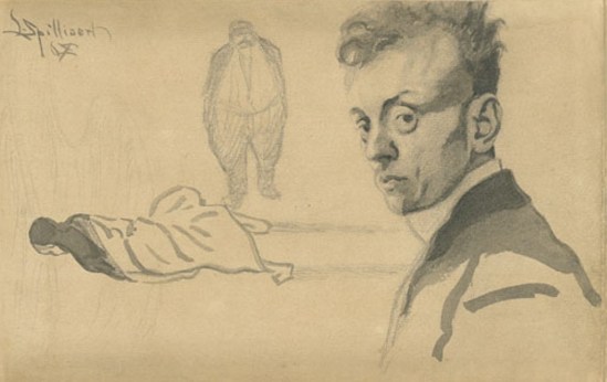 Léon Spilliaert. Autoportrait 1907-1909. Dessin
