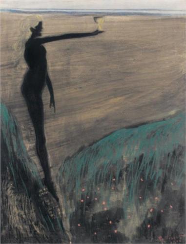 Léon Spilliaert. Femme nue tenant une coupe 1910