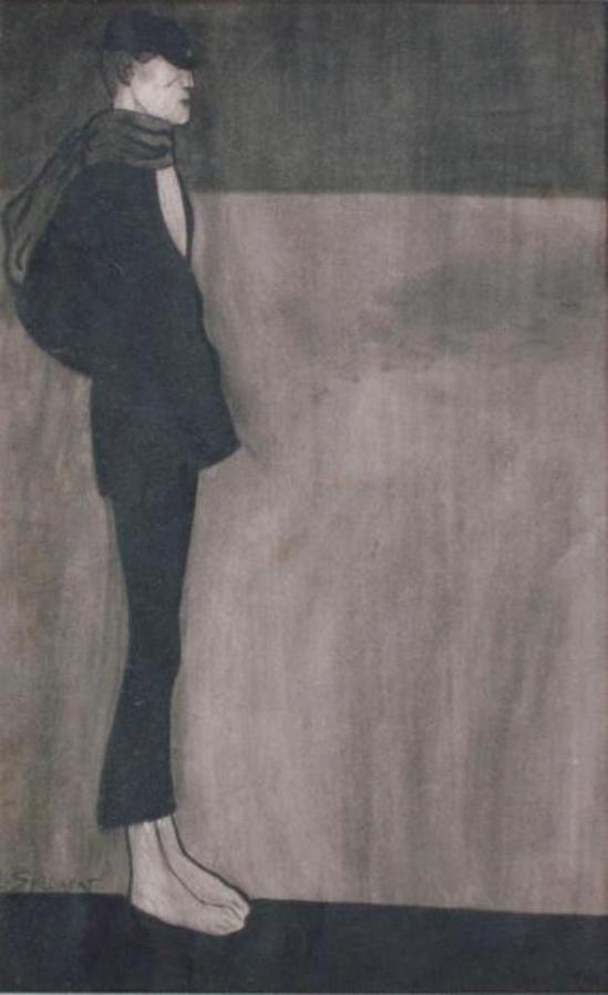 Léon Spilliaert.Le jeune garçon, le Greluchon, M. Alphonse. Plume et lavis d'encre de Chine
