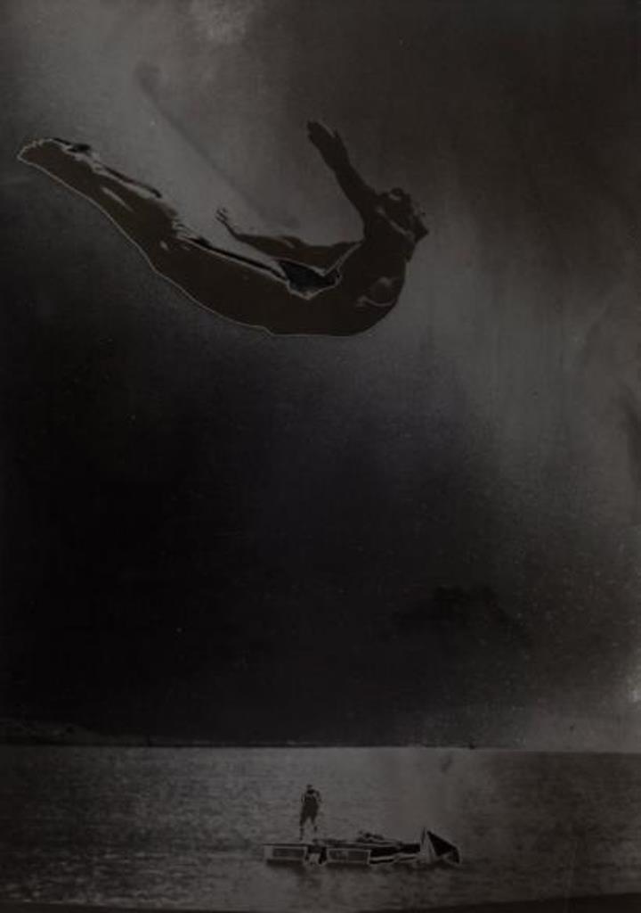 Maurice Tabard. Le plongeon, solarisation 1948. Tirage argentique d.'époque Via Drouot