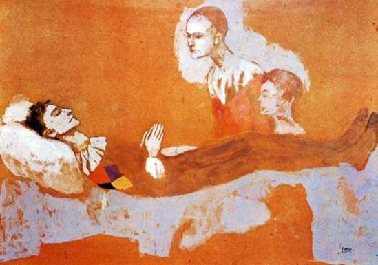 Pablo Picasso. La mort d'Arlequin 1906 Gouache sur carton 65 cm x 95 cm