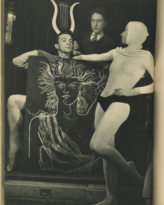 Portrait of Roland Petit, Jean Cocteau and Jeannine Charrat for the ballet "Orphée" 1950 Photo by Serge Lido Via theredlist