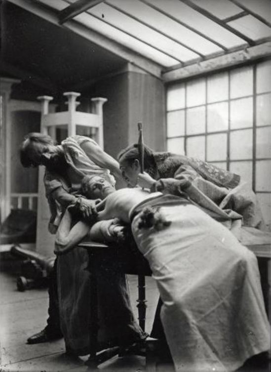 Alphonse Marie Mucha. Models posing as struggling figures for The introduction of the slavonic liturgy 1911-1912 Via muchafoundation