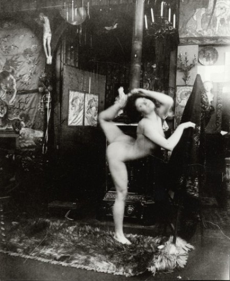 Alphonse Marie Mucha5. Ballet study, model dancing nude in Mucha's studio rue du Val de Grâce 1901 Via muchafoundation
