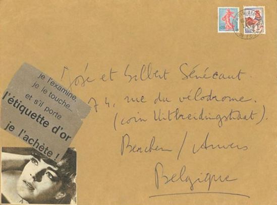 Leo Dohmen. Collage sur une lettre adresssée à Sénécaut