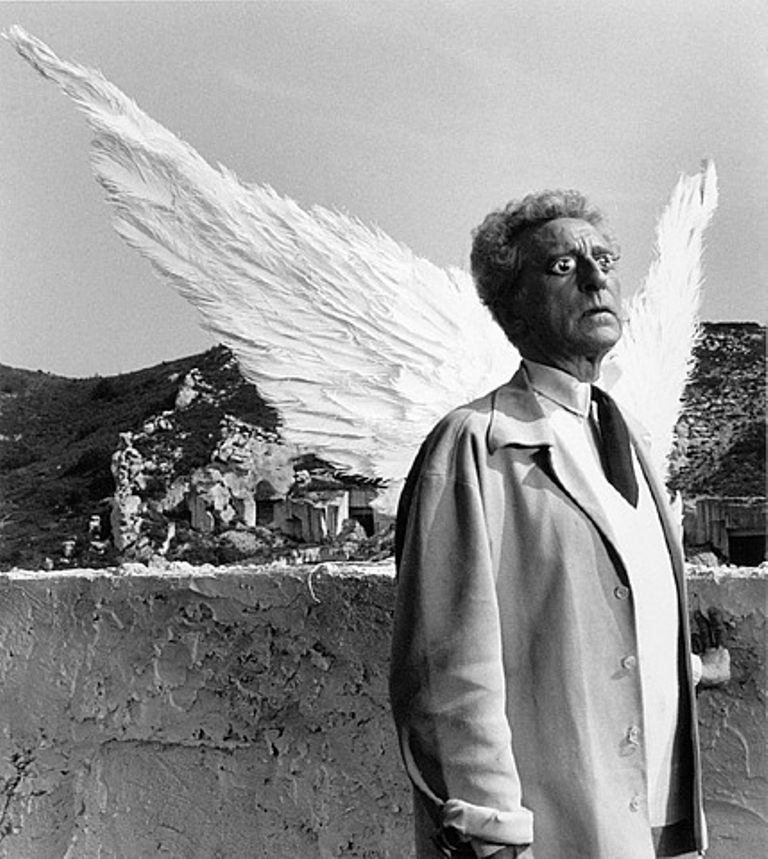 Lucien Clergue. Jean Cocteau as The Poet and the Sphinx, Testament of Orpheus, Les Baux de Provence Via artnet