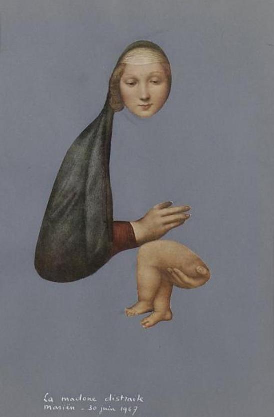 Marcel Marien. La Madonne distraite 1967. Collage Via drouot