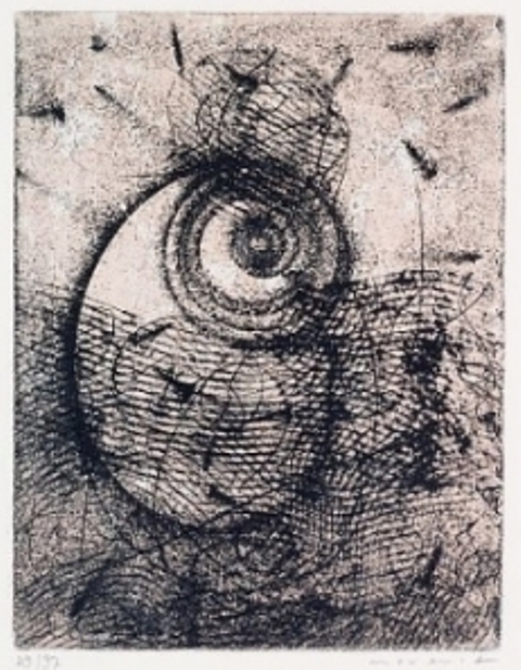 Max Ernst. Hommage à Rimbaud 1961. Eau-forte et aquatinte. Via amorosart