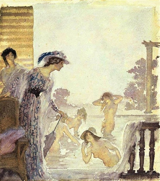 Norman Lindsay. A bathing afternoon 1920