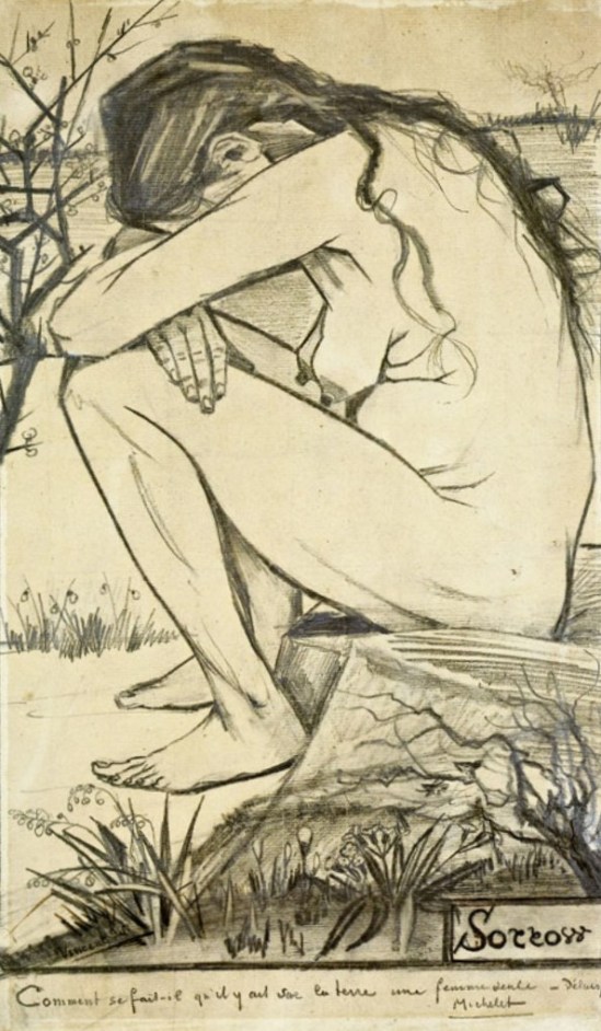 Vincent van Gogh. 1882 Sorrow black chalk