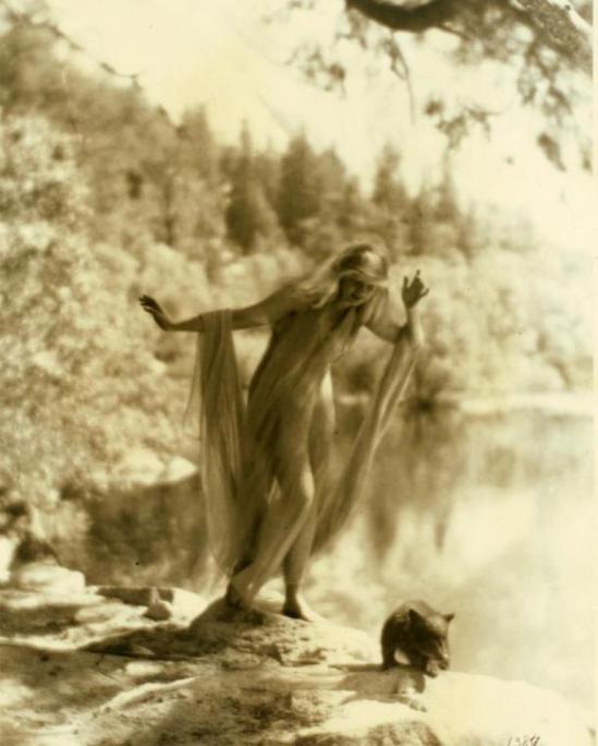 Ruth St. Denis at Yosemite Valley. (1919-1920) Via nypl