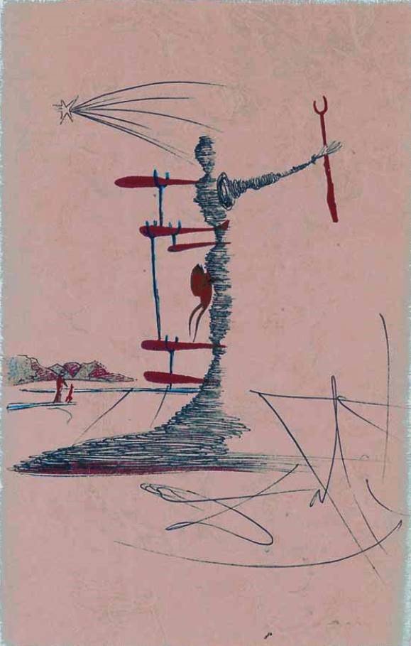 Salvador Dali. The woman in the cosmos dominating the world 1957