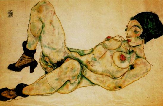 Egon Schiele. Nu au turban vert 1914