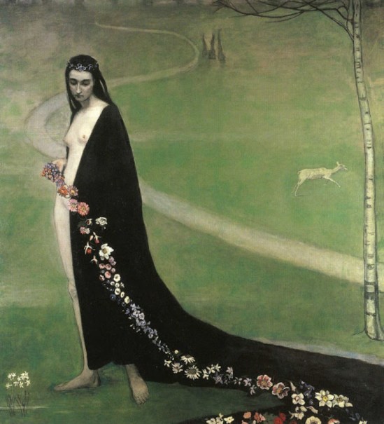 Romaines Brooks. Femme avec des fleurs 1912