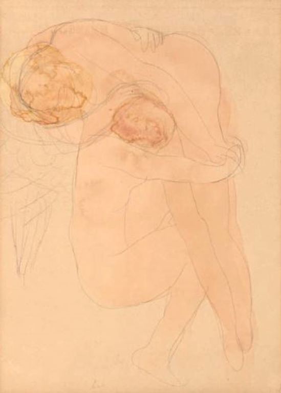 Auguste Rodin. Femme accroupie soutenant une autre sur son épaule vers 1900