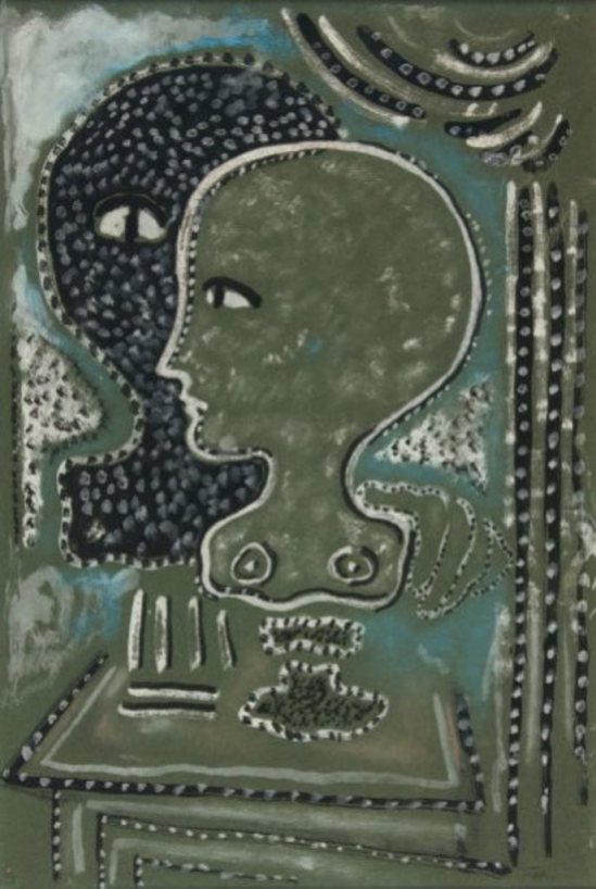 Jean Cocteau. Femme de profil. Gouache Via drouot