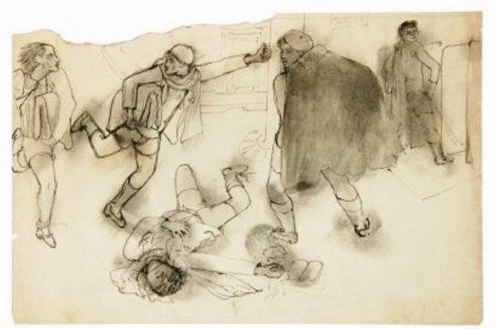 Jean Cocteau. Les enfants terribles. Dessin à l'encre et lavis 1931 Via drouot