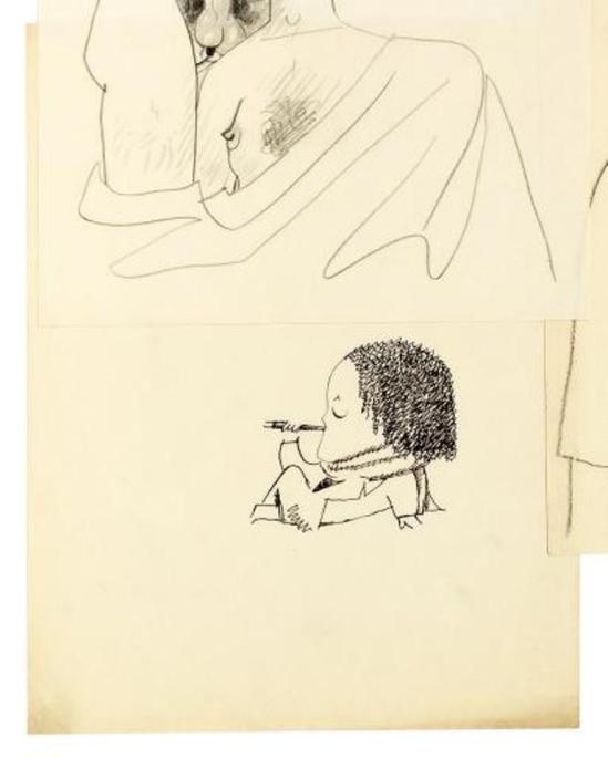 Jean Cocteau. Les Eugènes ou personnage fumant Via drouot