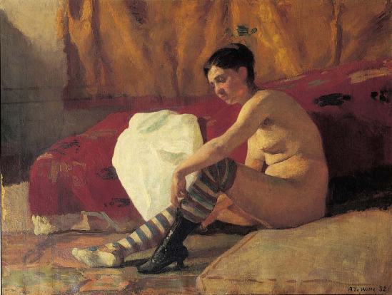 Adrien de Witte. Le modèle (femme aux bas rayés) 1882