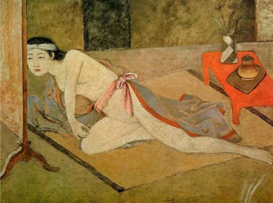 Balthus. Japanese girl with by the red table 1967