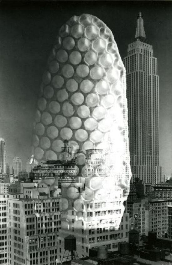 Barbara Morgan. Wild bee-honey comb-sky scraper 1975 Via haggertymuseum