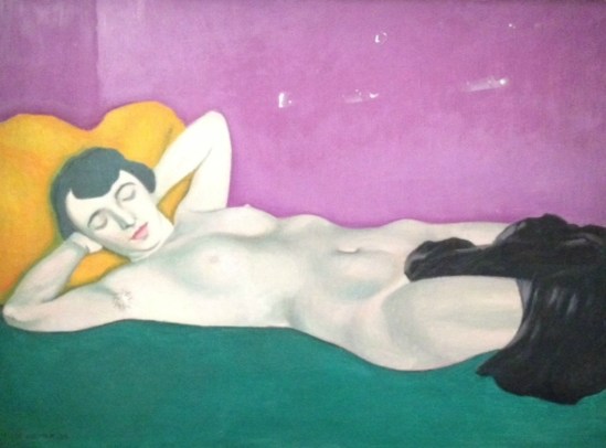 Felix Vallotton. Femme couchée sur fond violet