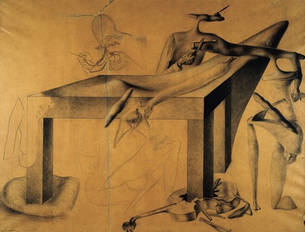 Salvador Dali. Le Cannibalisme des objets, avec écrasement simultané d'un violoncelle 1932