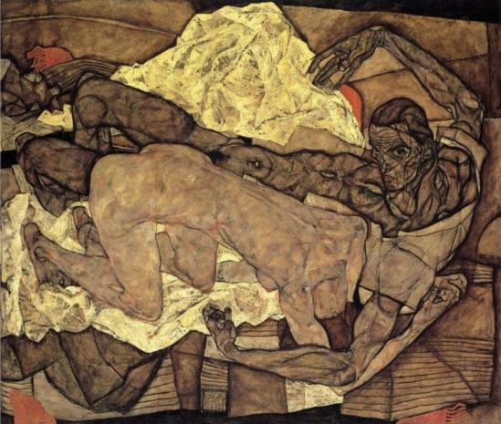 Egon Schiele. Couple d'amants 1914