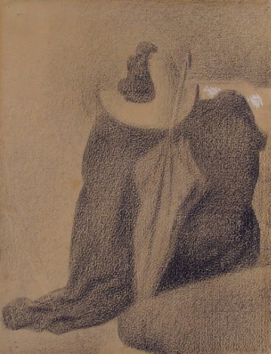 Georges Seurat. Still life with hat, umbrella, and clothes on a chair 1887