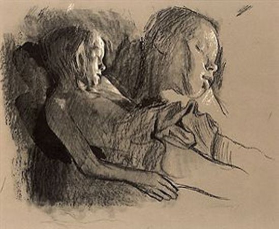 Kathe Kollwitz. Sleeping child and chid's head 1903