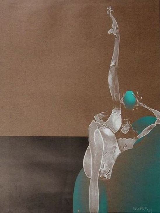 Paul Wunderlich. Acrobatie sur fond noir 1969