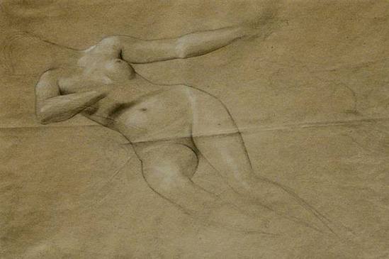 Gustav Klimt. Floating female nude 1885