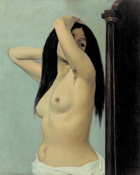 Félix Valotton. Femme nue regardant dans une psyché 1906