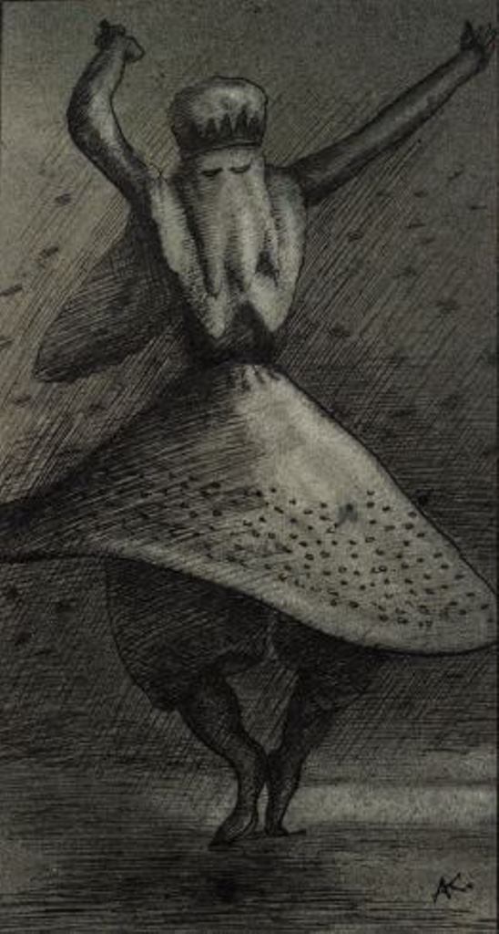 Alfred Kubin. Dancing dervish 1900. Ink and spary on paper