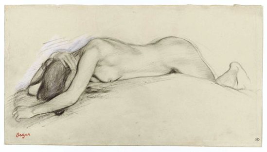 Edgar Degas. Femme nue couchée sur le ventre, la tête entre les bras