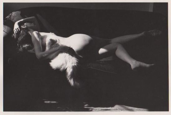 Edouard Boubat. Nude f Wendy with his cat Mouche Brooklyn, 1983. Via ebay