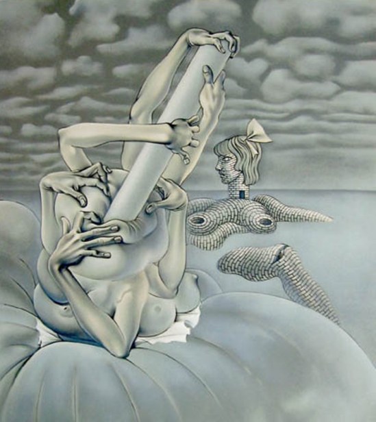 Hans Bellmer. Etreintes 1974. Color lithography