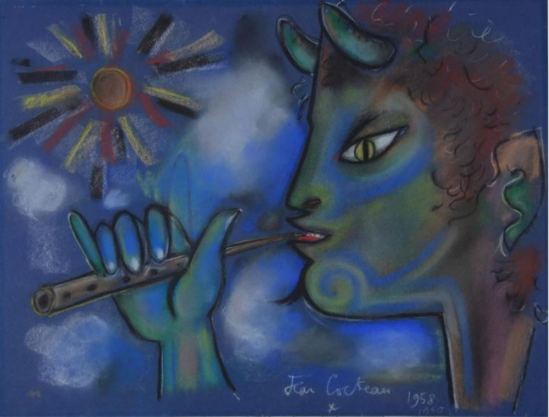 Jean Cocteau. Faune jouant de la flûte 1958-1960® adagp Paris. Via muséecocteau