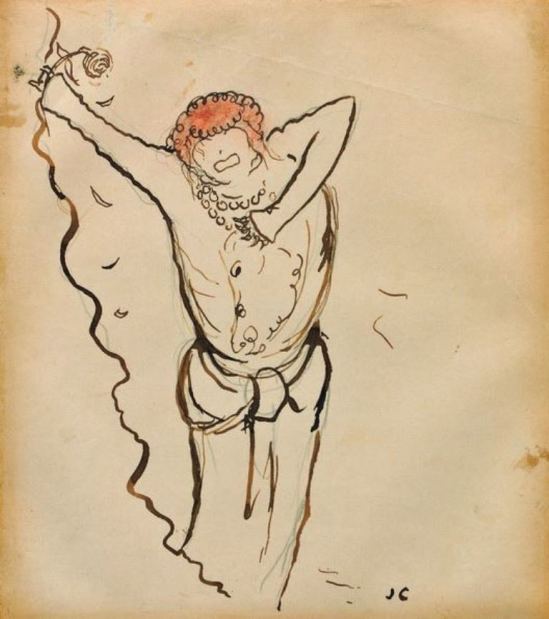 Jean Cocteau. Sarah Bernhardt 1910 ®adagp Paris. Via muséecocteau