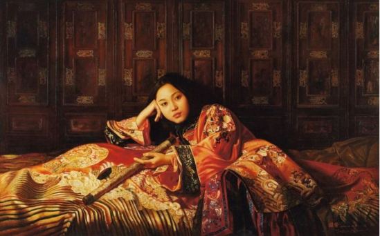 Jiang Guo Fang. The eldest princess 1995. Huile sur toile